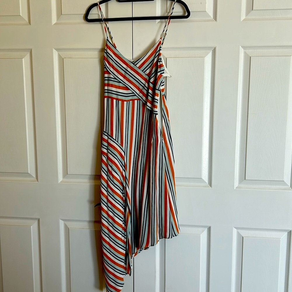 Lulu’s Medium Striped, asymmetrical, spaghetti strap dress
